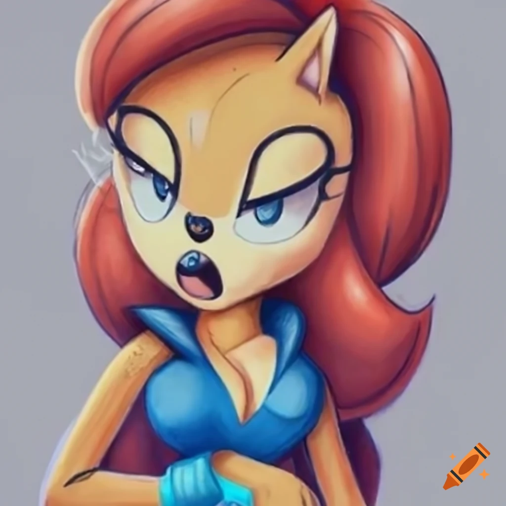 Sally Acorn yawning with eyes closed