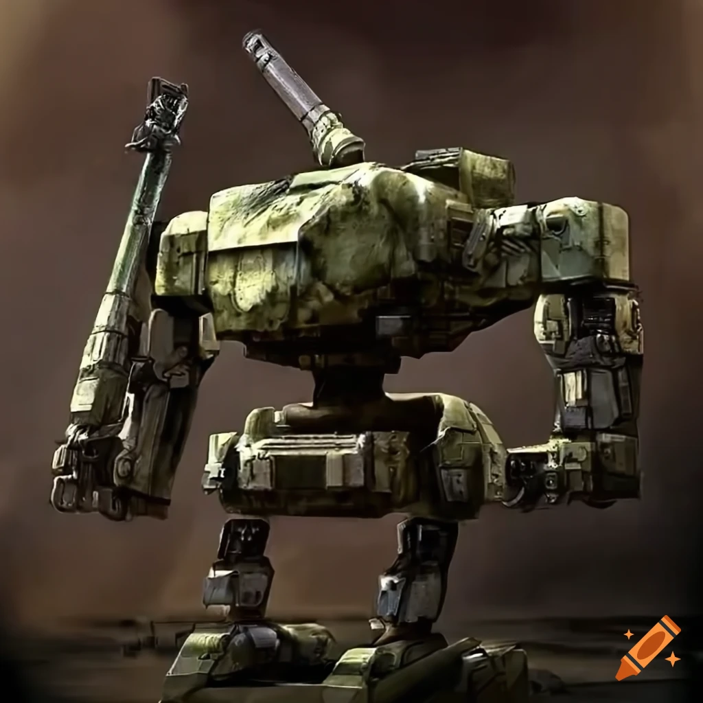 US Army World War II Mech with long cannon