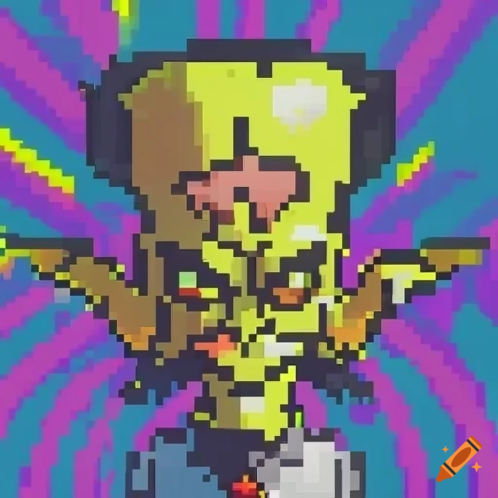 Doctor Neo Cortex character in pixel style from Crash game