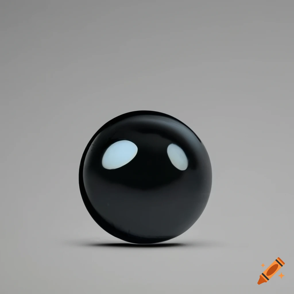 Translucent black glass orb with gold flakes inside