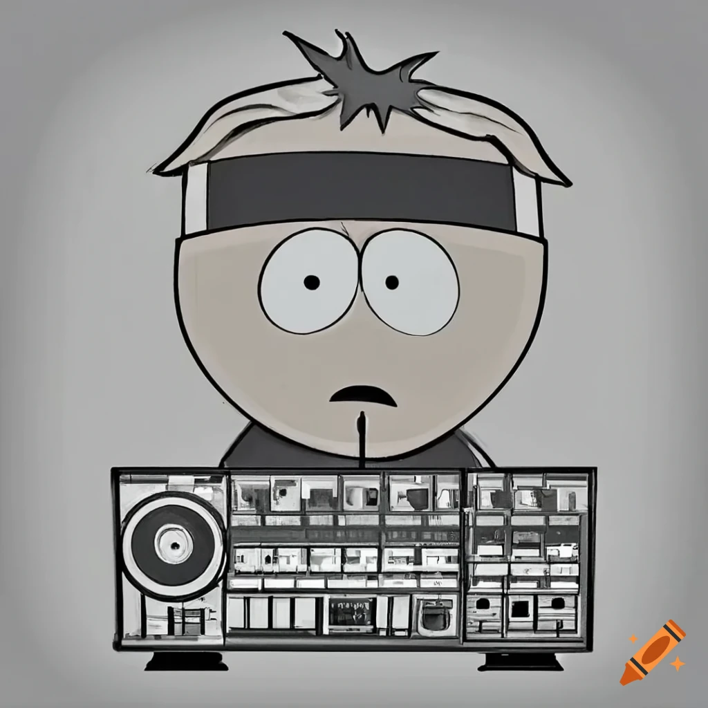 Butters from South Park DJ-ing with decks