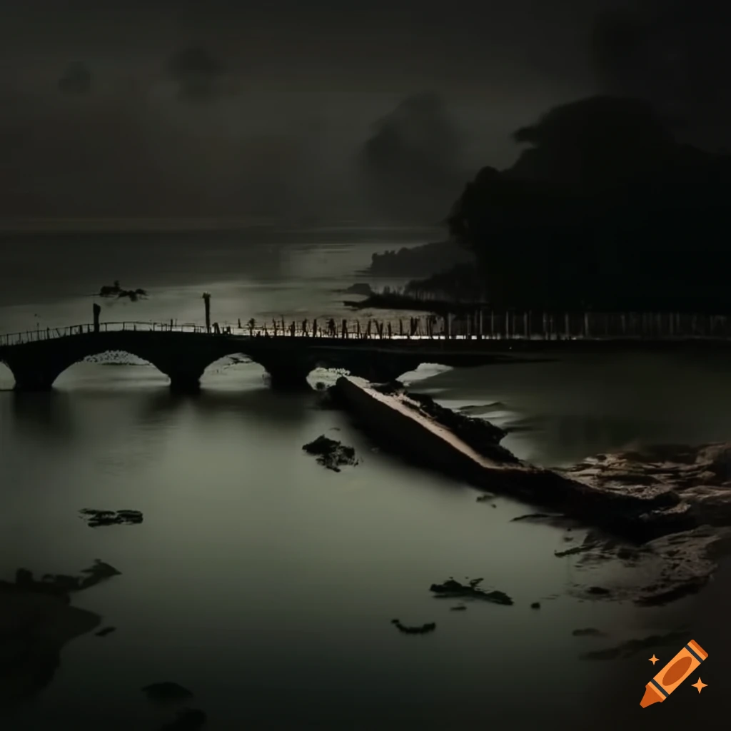 Broken bridge in India