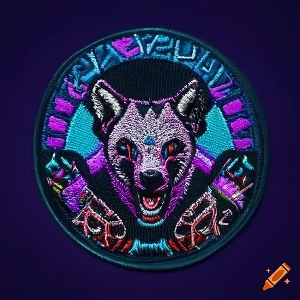 Hyena cyberpunk patch design