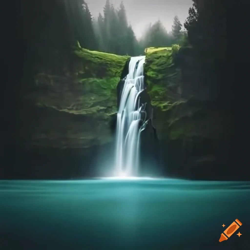 Beautiful waterfall landscape