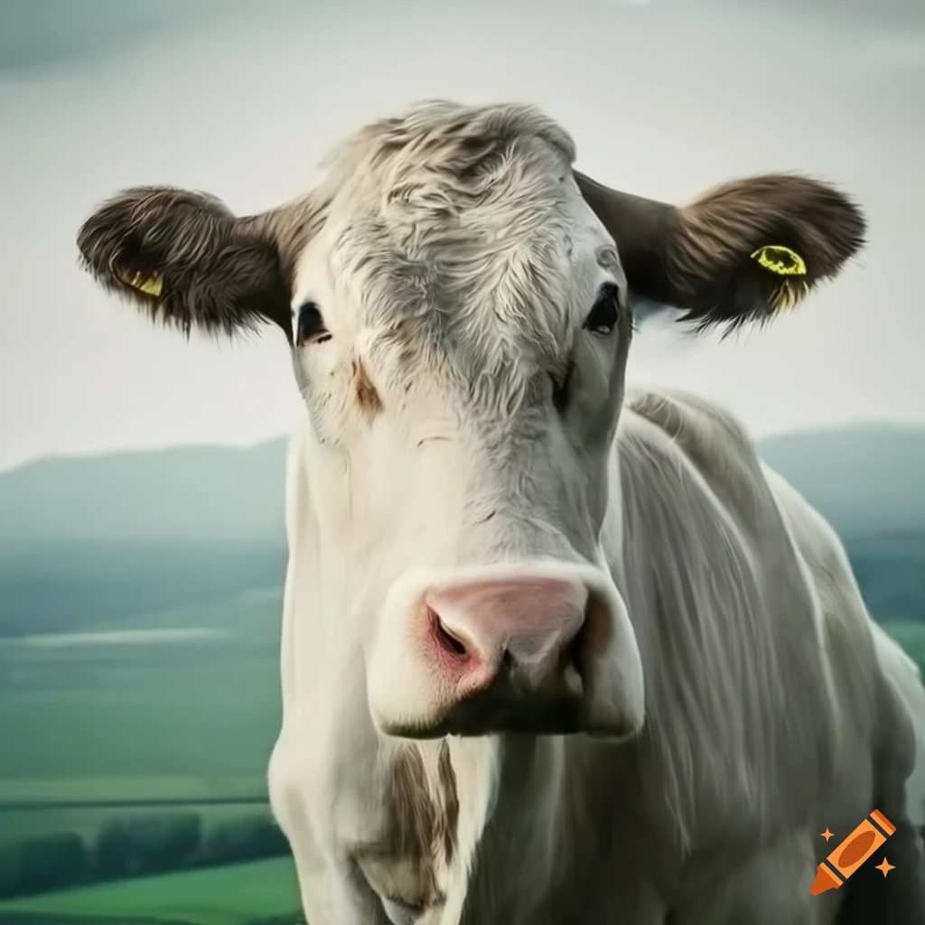 Cow in a white background
