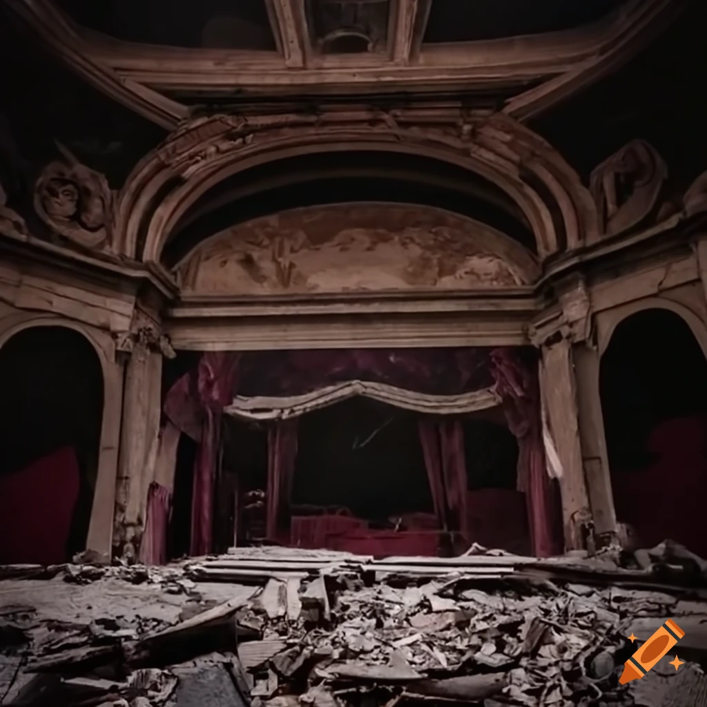 Theatre at the end of time destroyed outside view