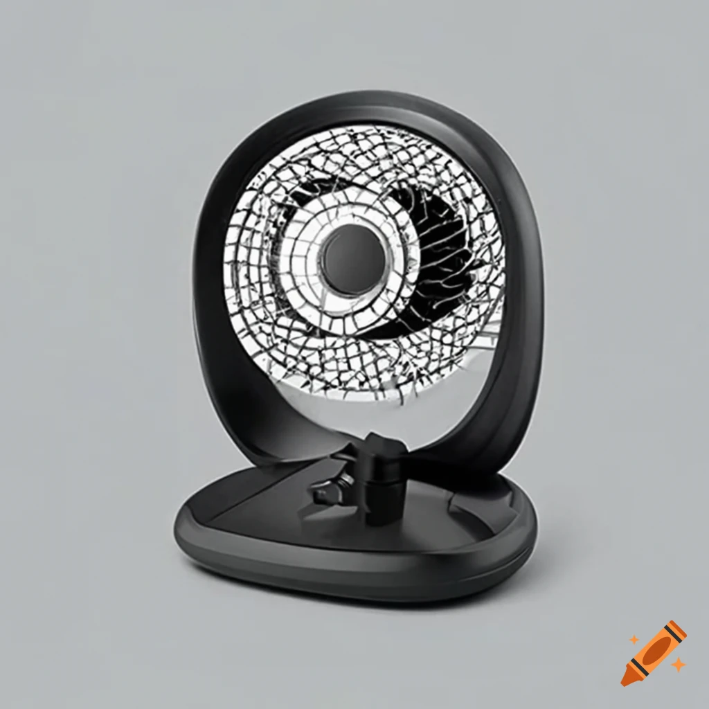 Modern rectangular floor fan in white and matte black colors with Bluetooth connectivity