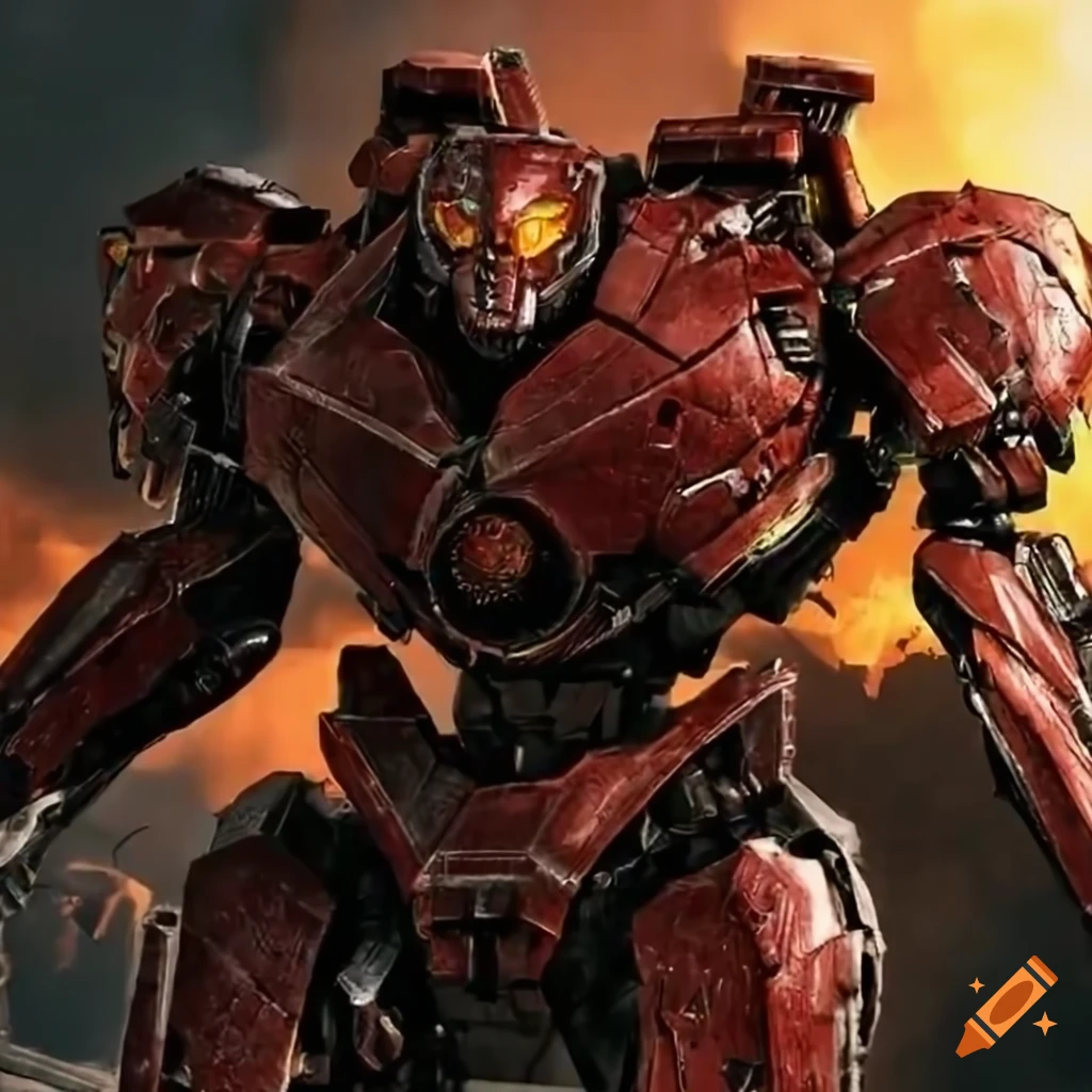 Crimson Typhoon mech design from Pacific Rim movie with unique arm  configuration on Craiyon, image size:1024x1024