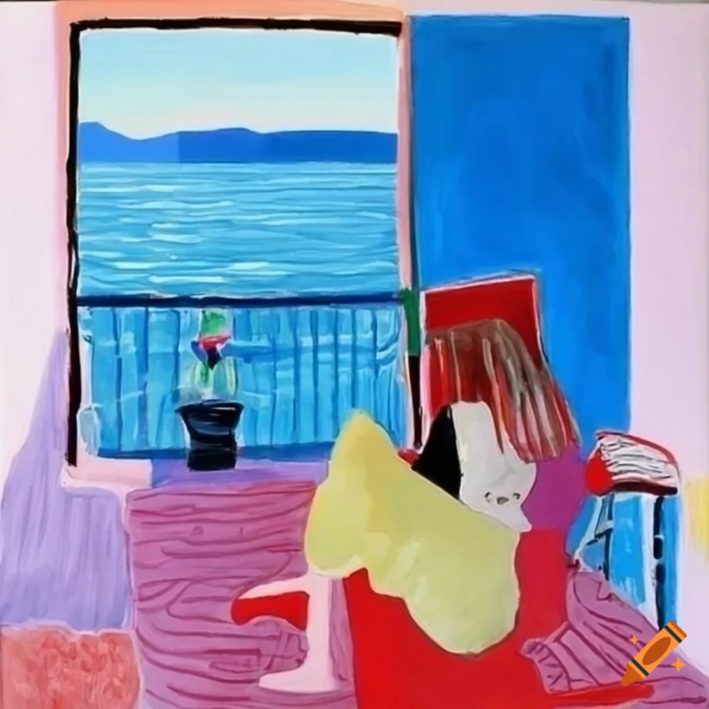 Santorini inspired by Pablo Picasso, David Hockney, and Henri Matisse
