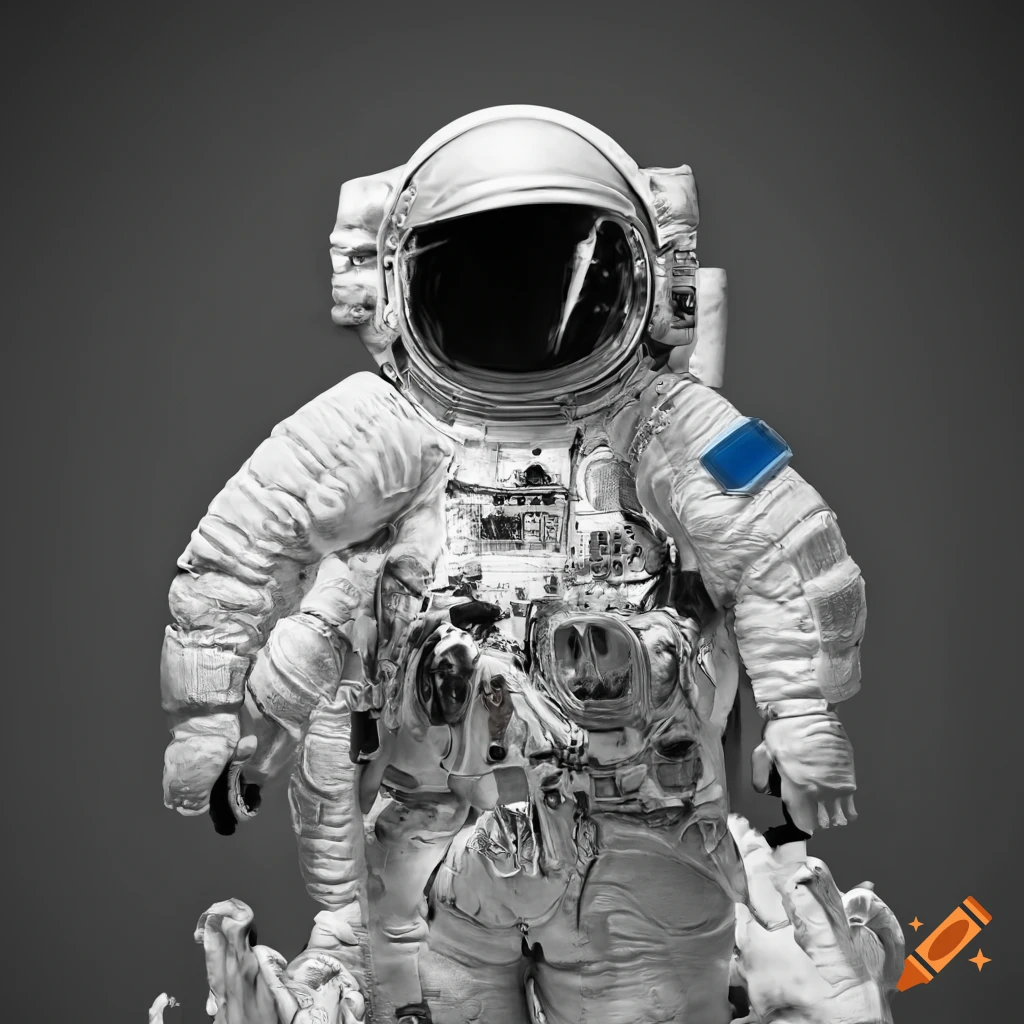 Astronaut in a front view studio picture