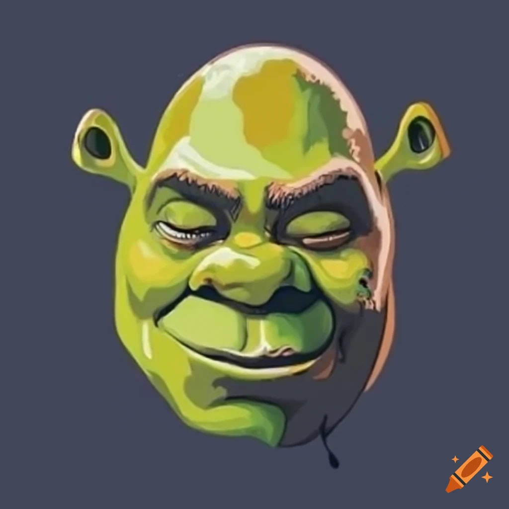 Shrek as a holy buddhistava in a painting fighting against demons