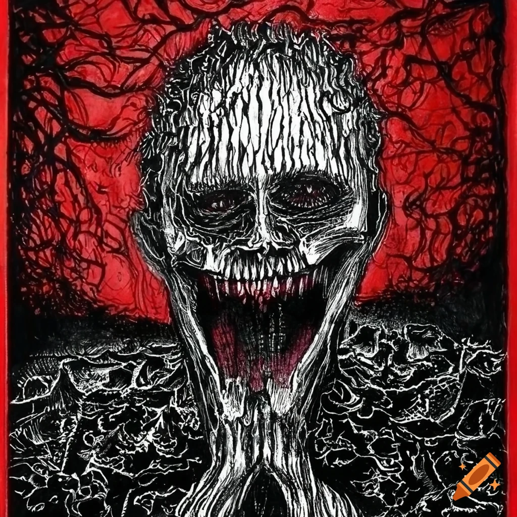 Intricate ink drawing of a tormented ghost overwhelmed by anxiety