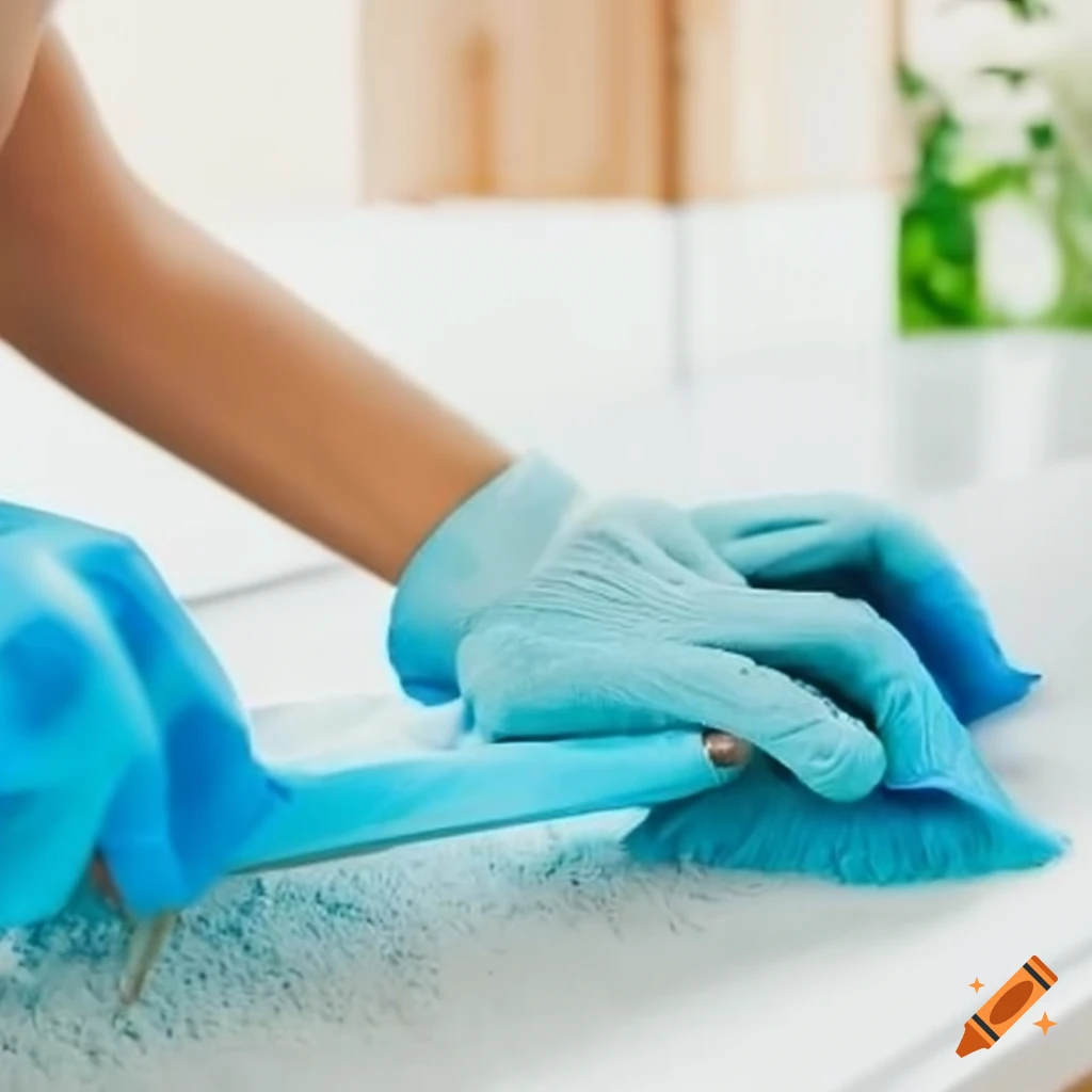 Cleaning home services in light blue