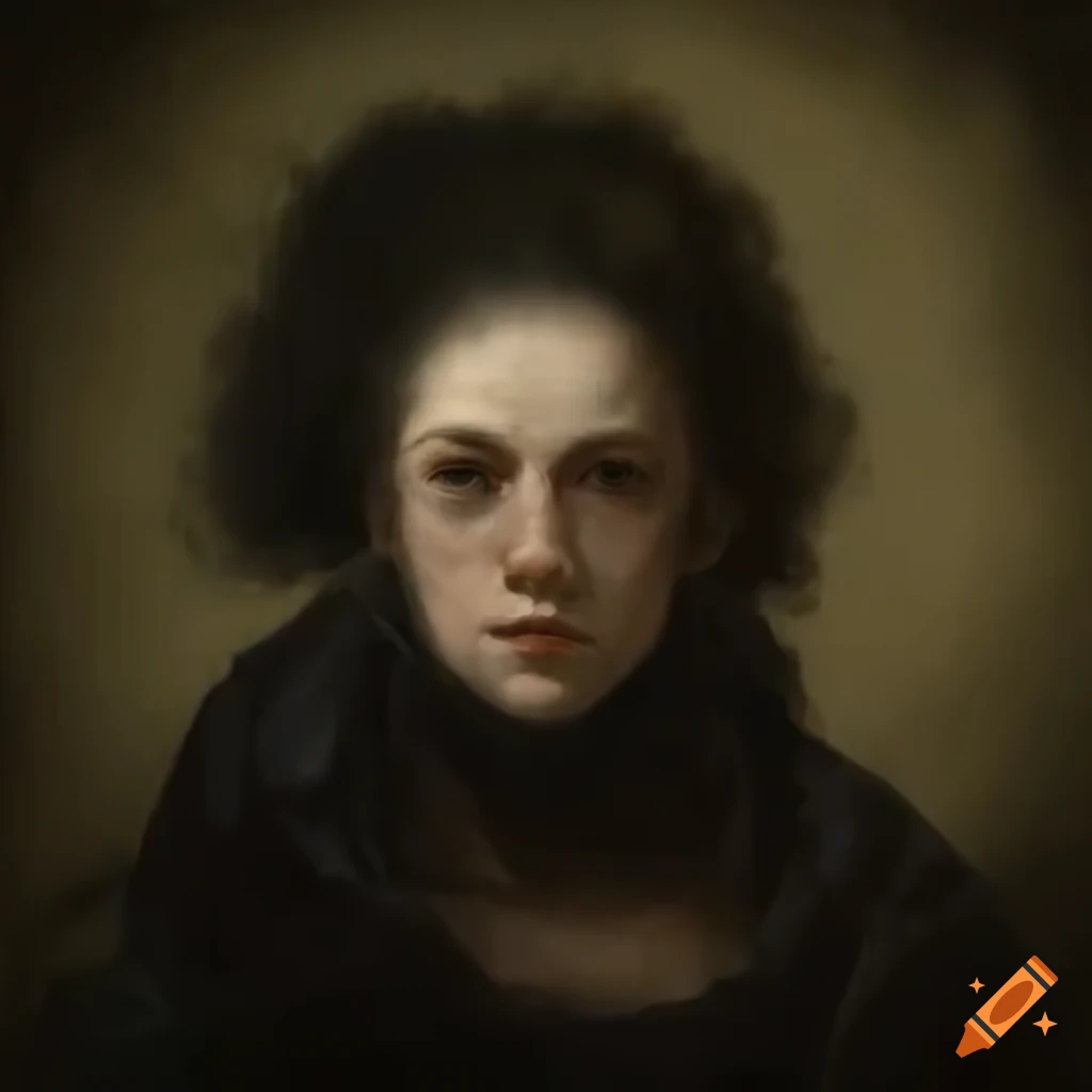 Cyborg depicted in the style of Goya in HD 4K resolution