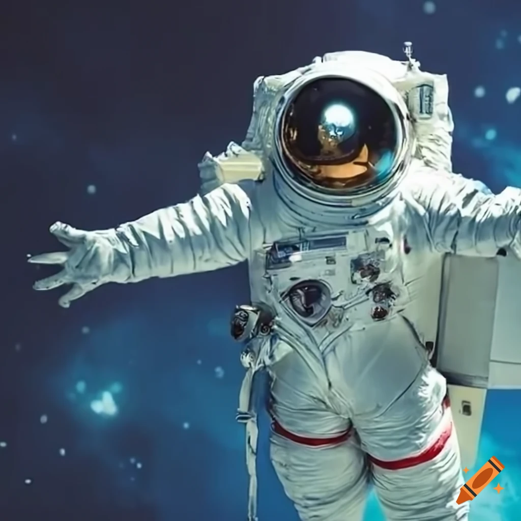 Astronaut in a butter suit with a butter diaper