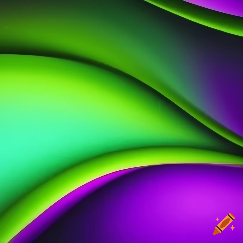 Purple and lime green abstract waves background