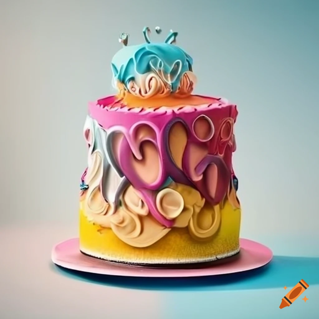 Colorful and intricate cake design inspired by luxury cars