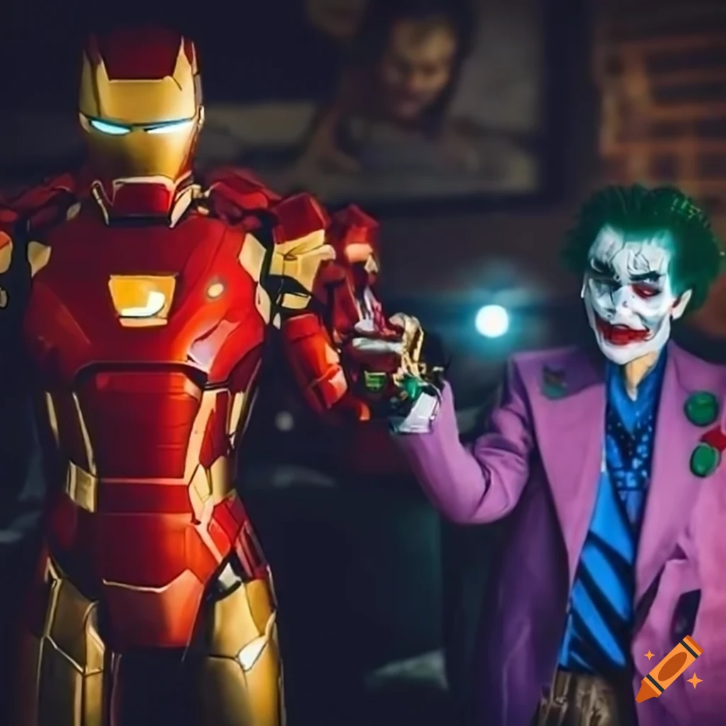 Iron Man and Joker characters together