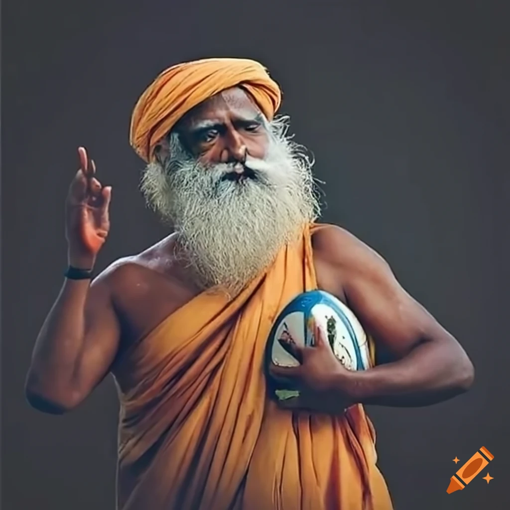 Sadhguru playing rugby
