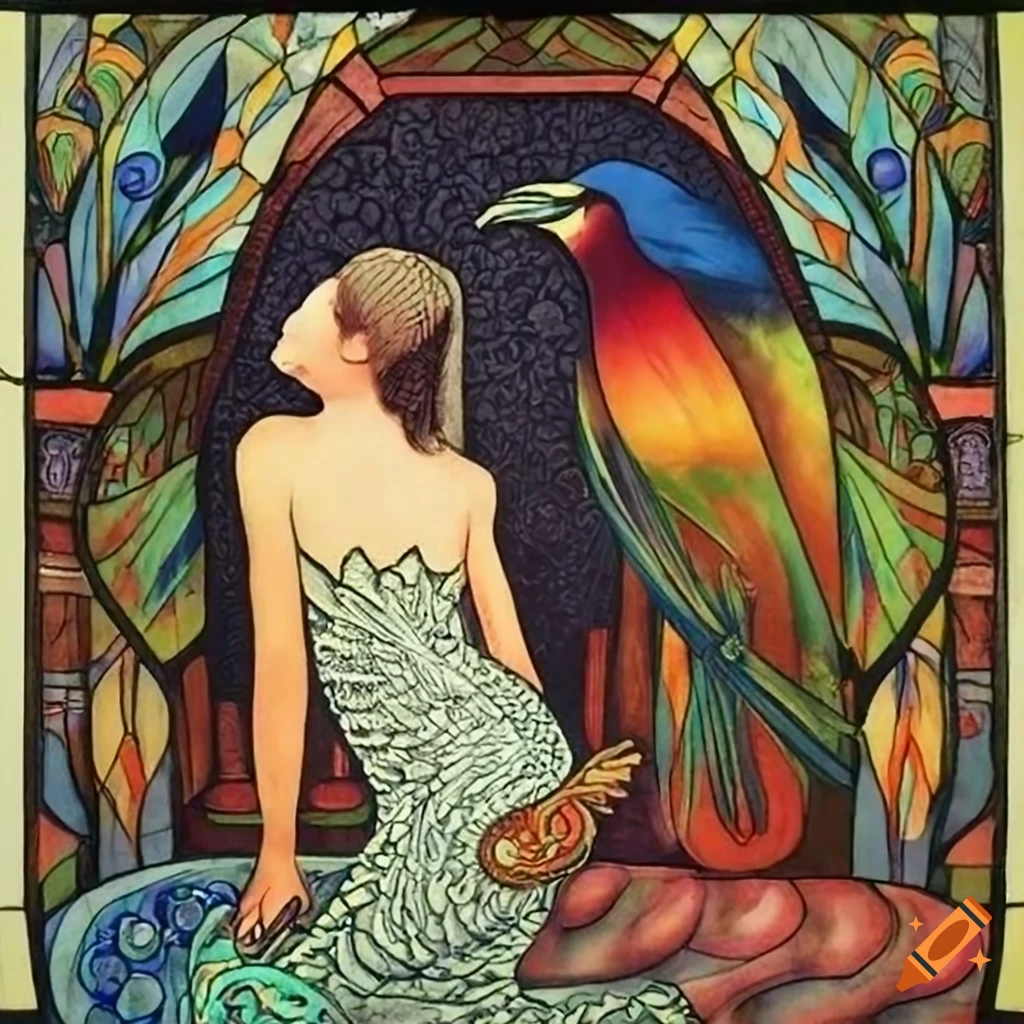 Illustration of a mystical Curandera Raven and elegant Mother Goose