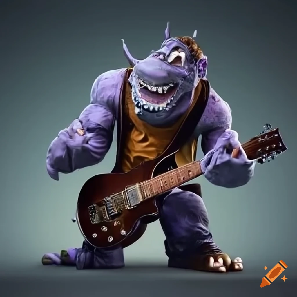 Rock musician playing guitar