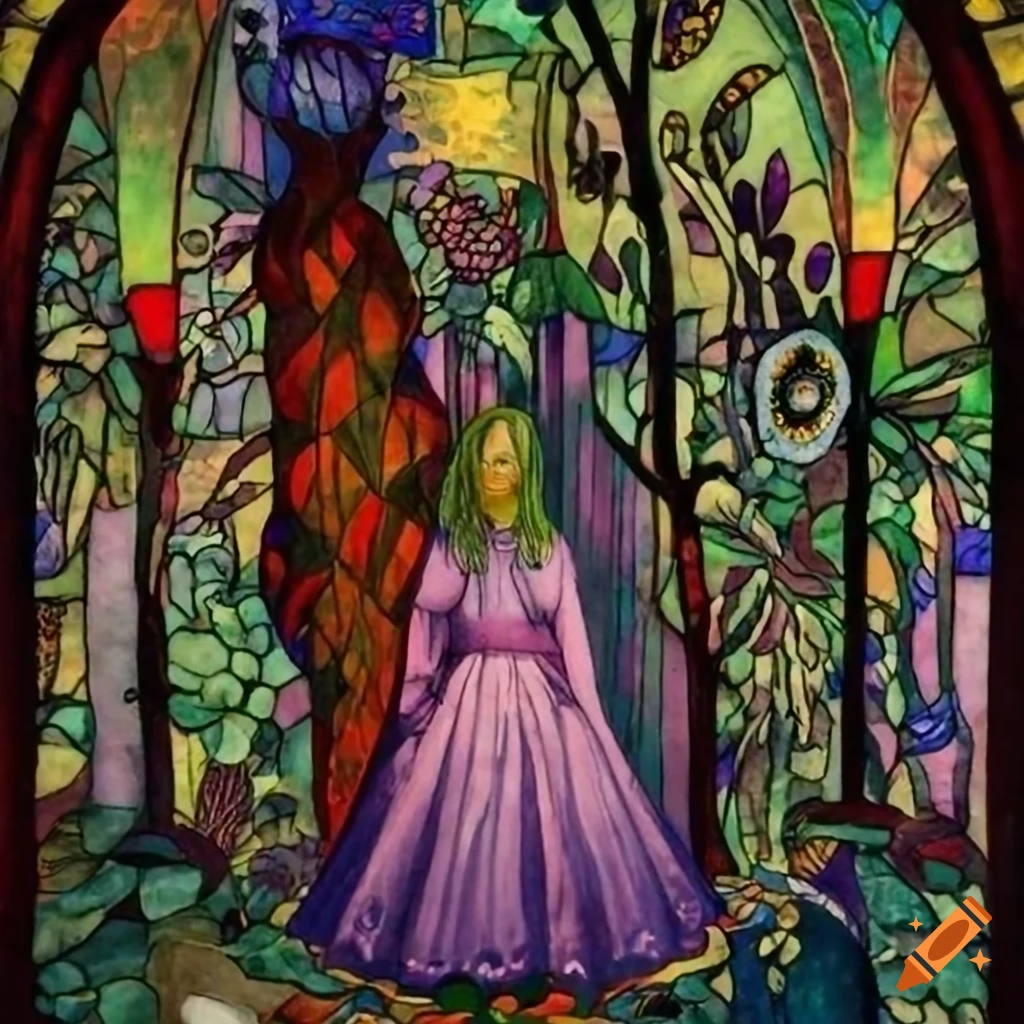 Illustration of a mystical Curandera Raven and an elegant Mother Goose by Walter Crane and Diego Rivera