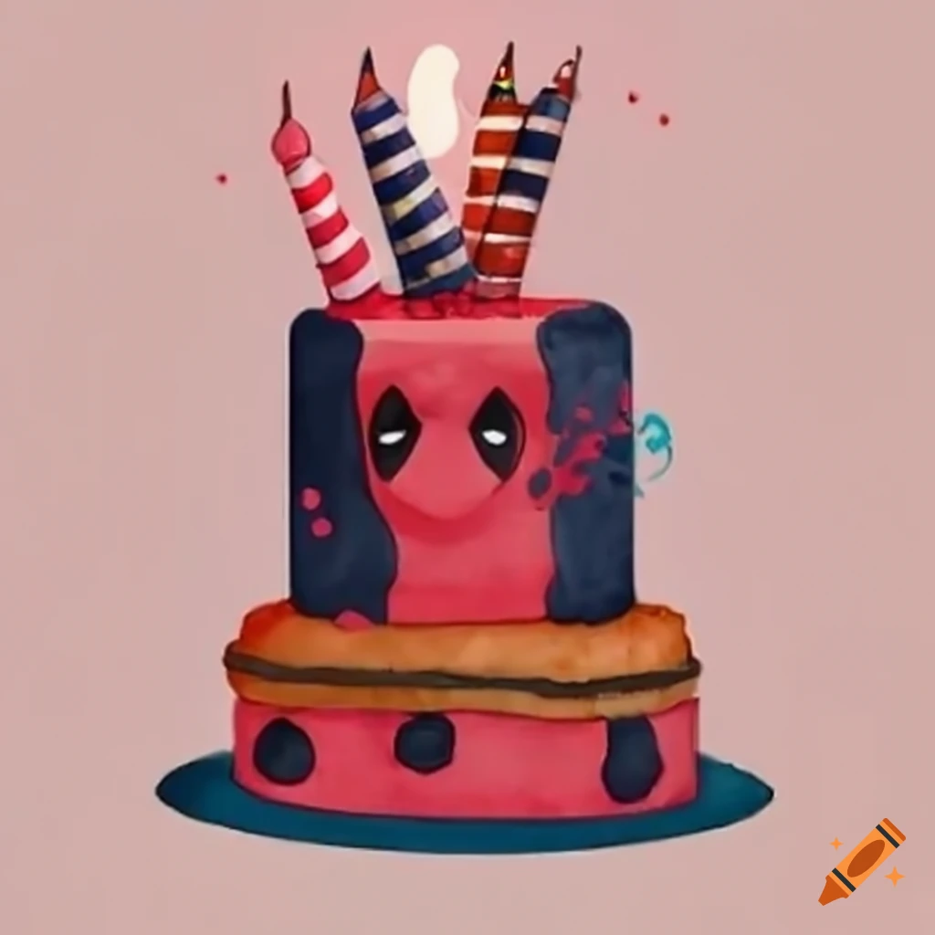 Deadpool themed birthday cake