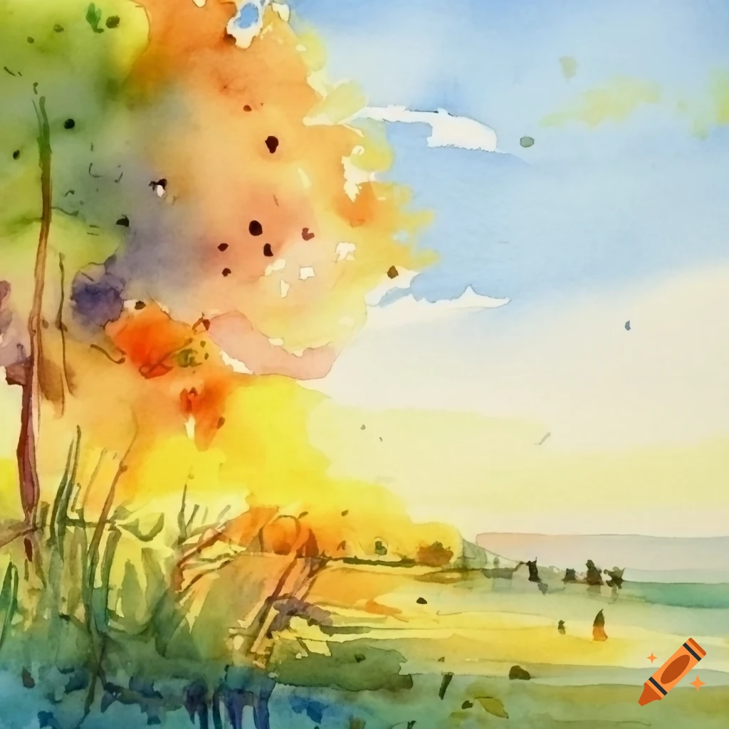 Summer depicted in watercolor