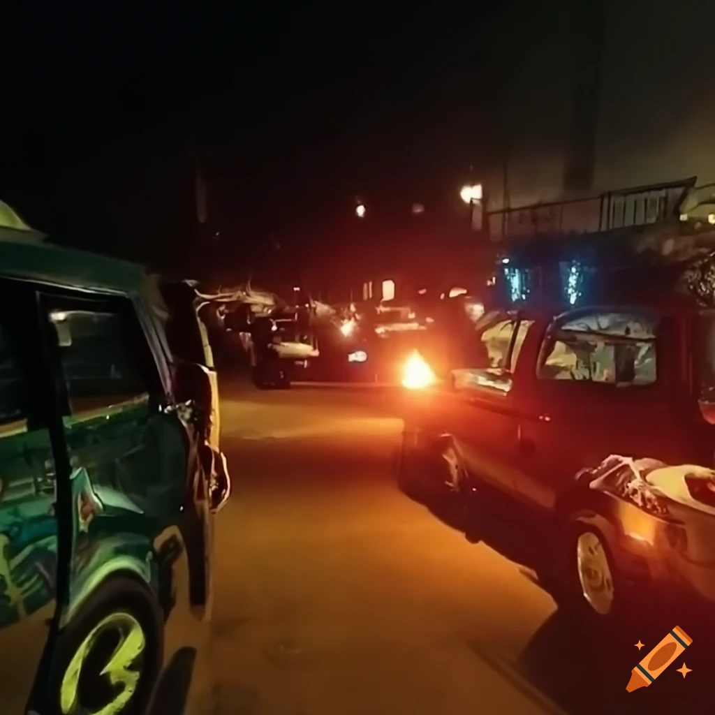 Matatu in the city, close-up view