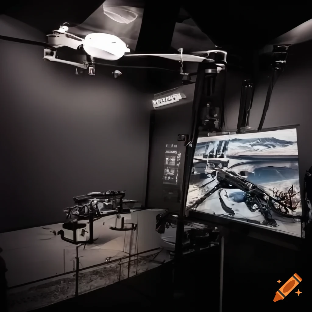 Drones booth in a showroom