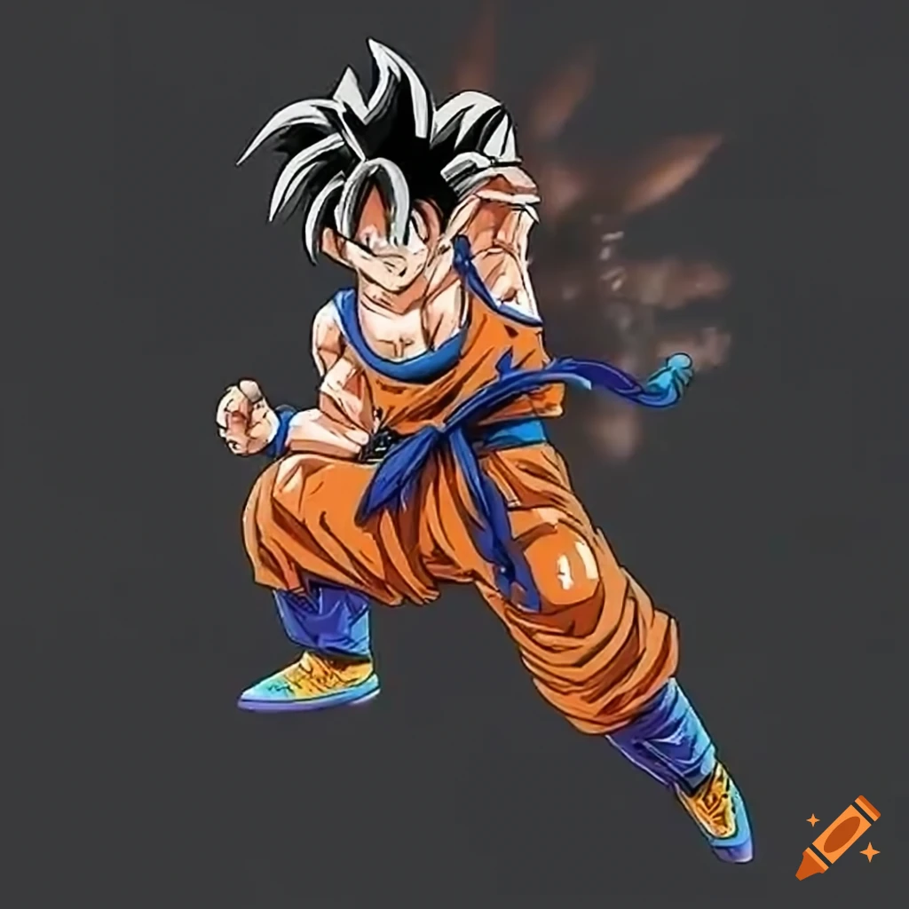 Dragon Ball Goku wearing Dunk Low Black shoes