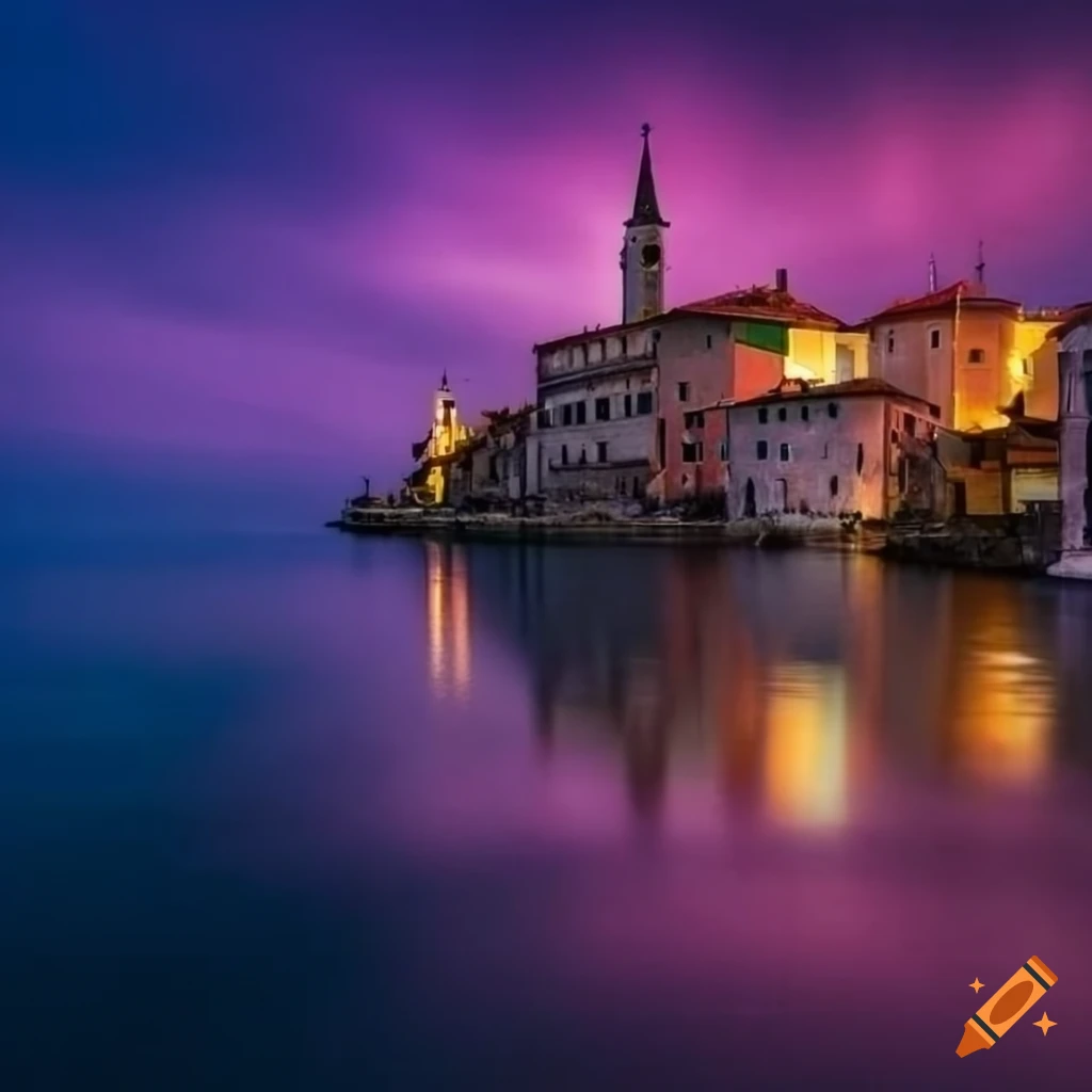 Rovinj cityscape with thunderstorms