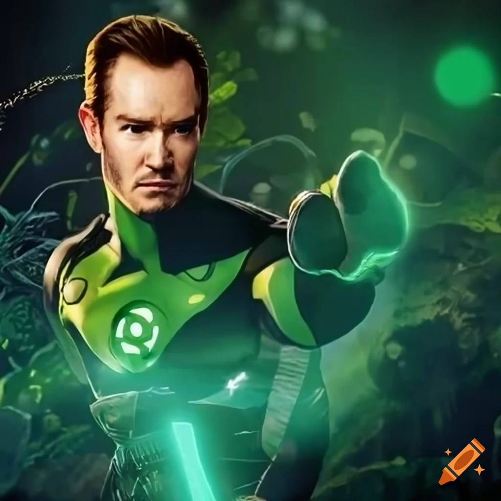 Mark Paul Gosselaar as Timelord Dr Who flying through an alien jungle in Justice League style