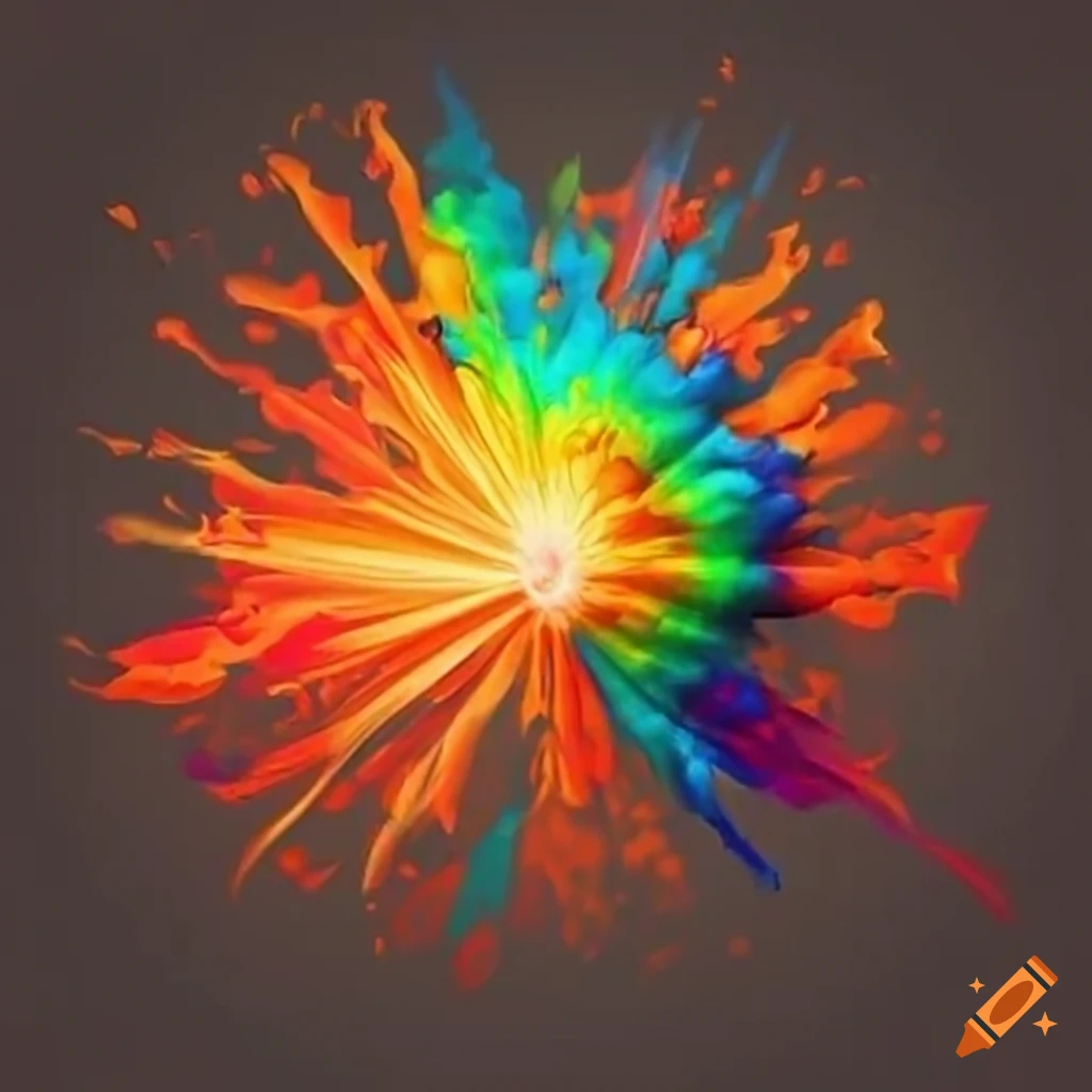 Color explosion with vibrant orange hues