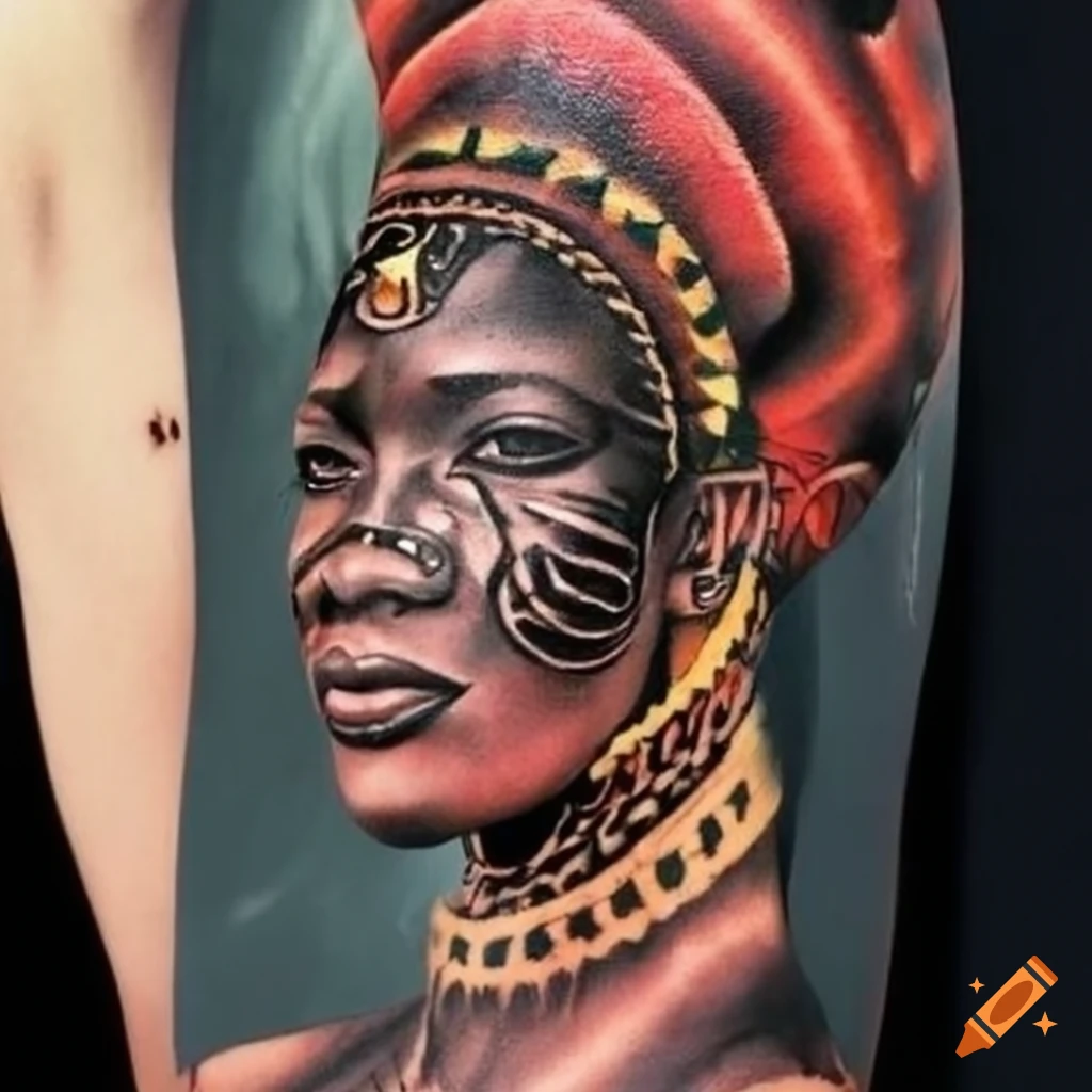 African-inspired tattoo design for the shoulder