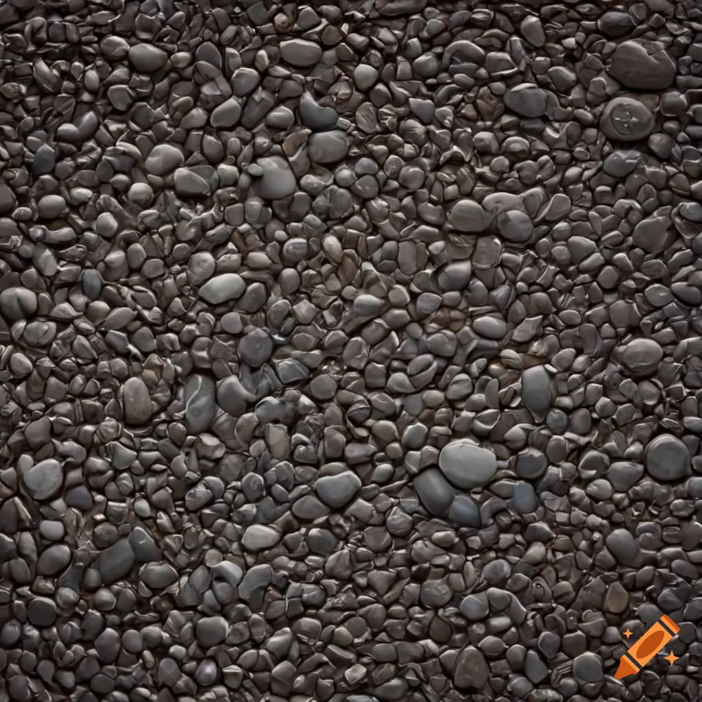 Endless pebbles texture with sand and metallic sheen in 4k resolution