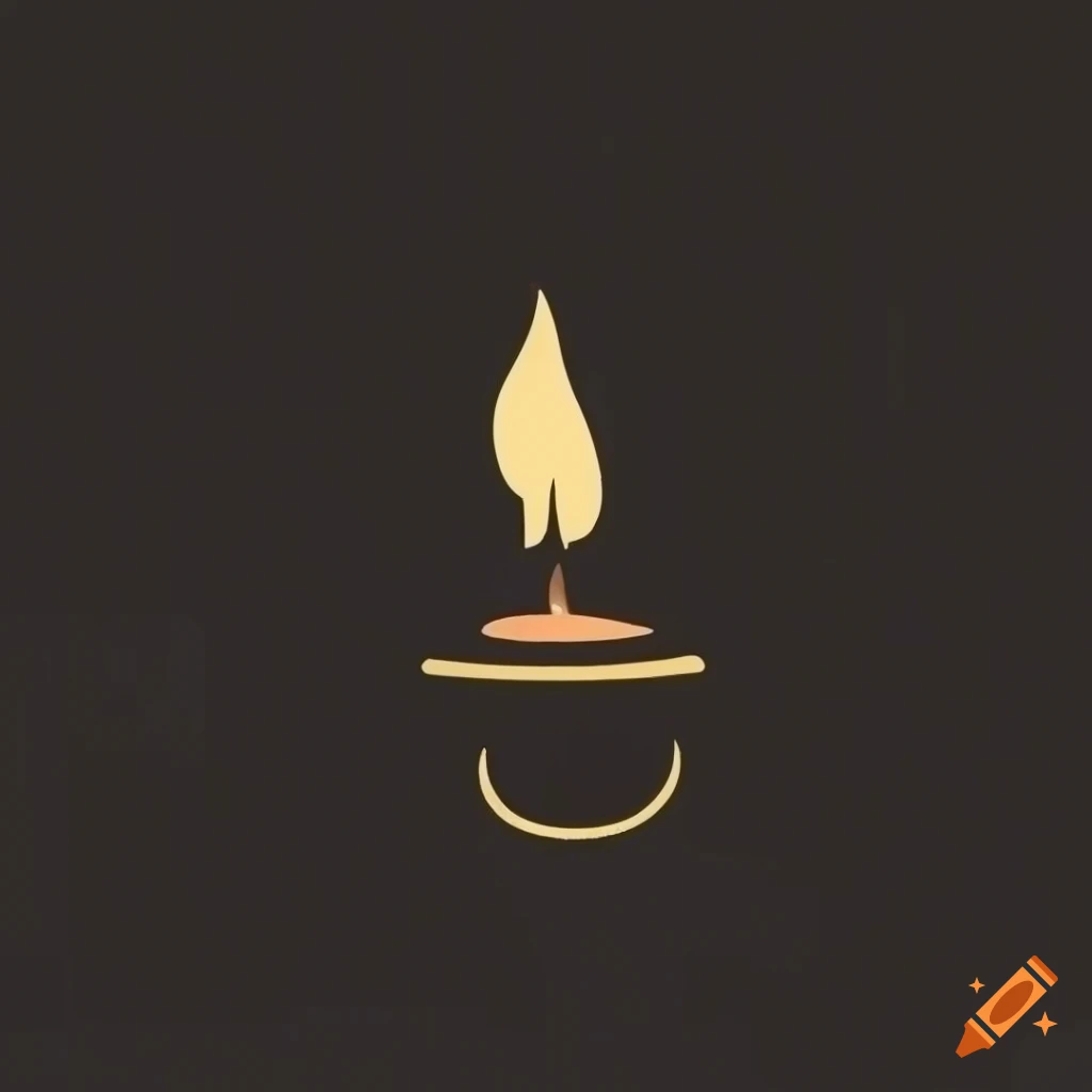 Minimalist dark candle logo design
