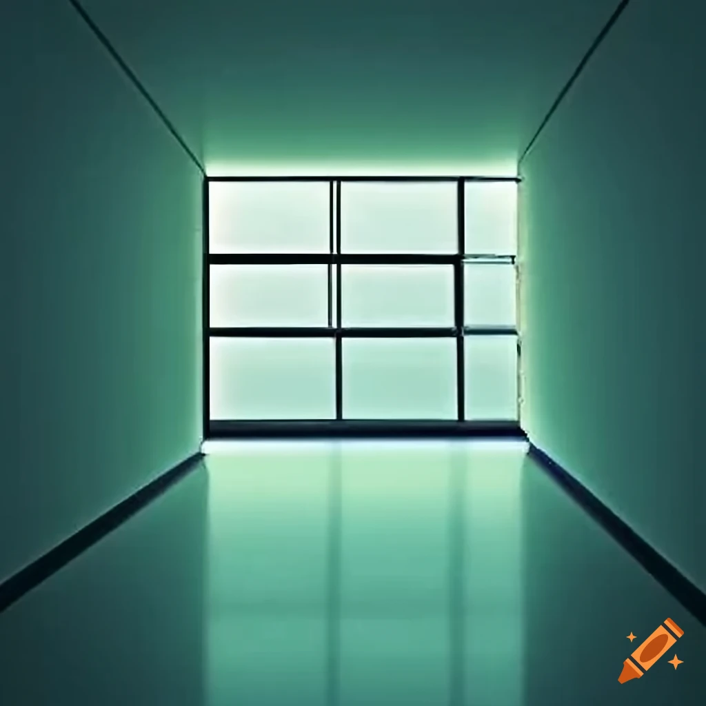 Architectural interior with a polyhedral design inspired by Siza, Kahn, Mies, Le Corbusier