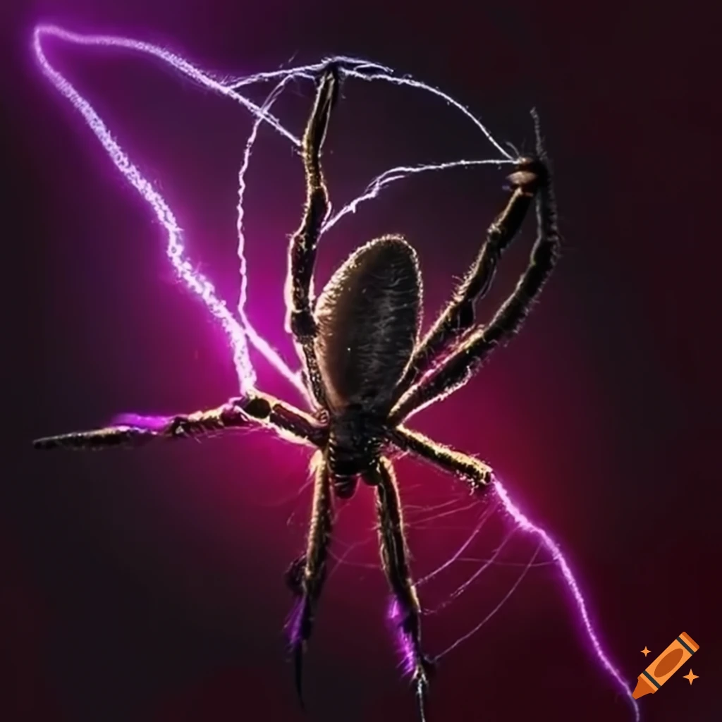 Mythical spider shooting electric threads