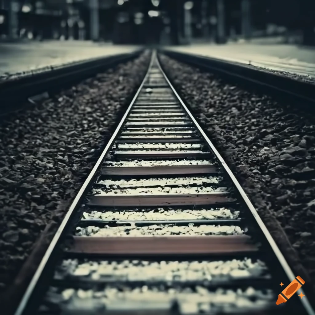 Rail slab track in a station
