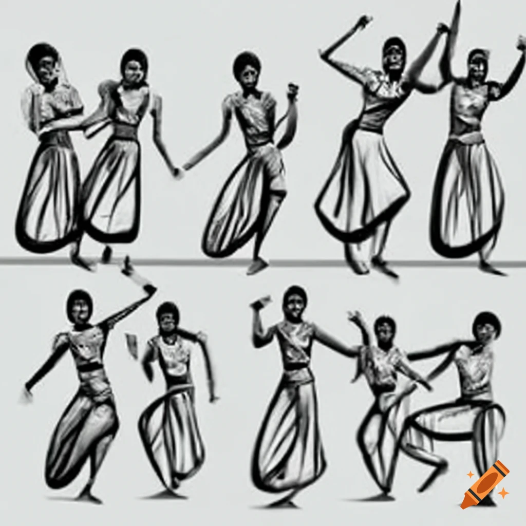 Tribal dance in expressionist style