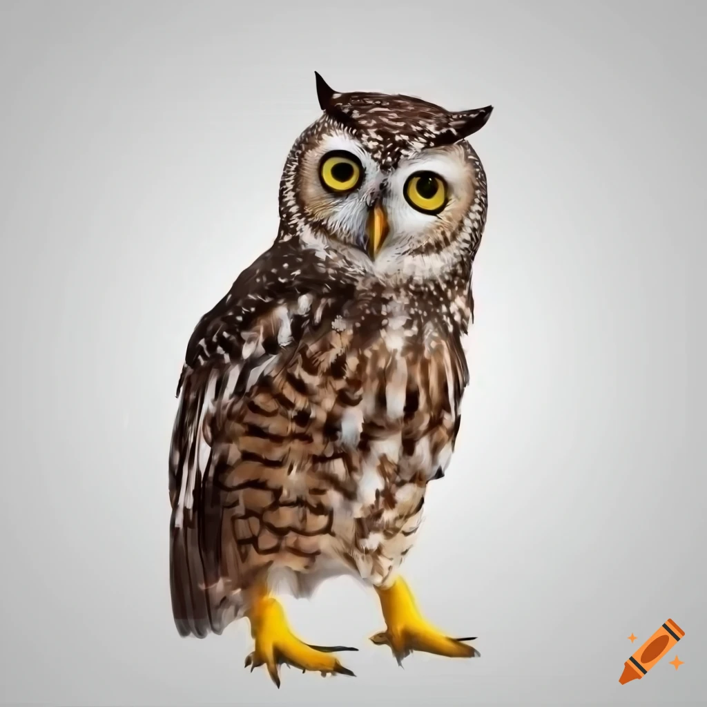 Owl on a white background