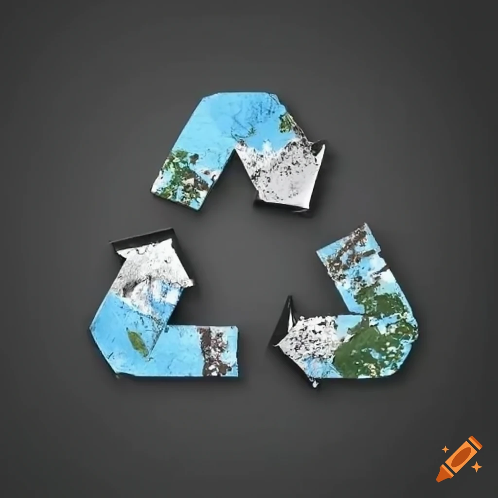 Earth embraced by the recycling symbol