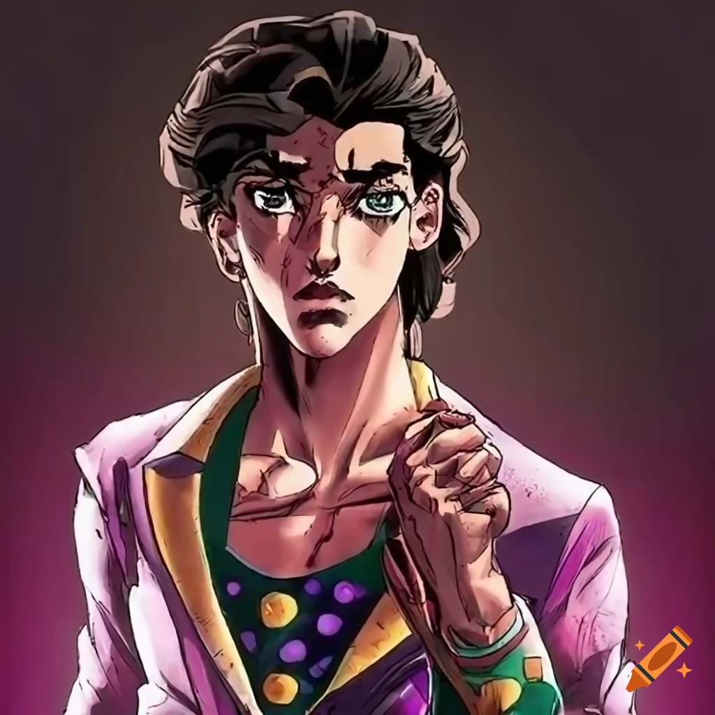 Alex Turner from Arctic Monkeys in Jojo's Bizarre Adventure art style
