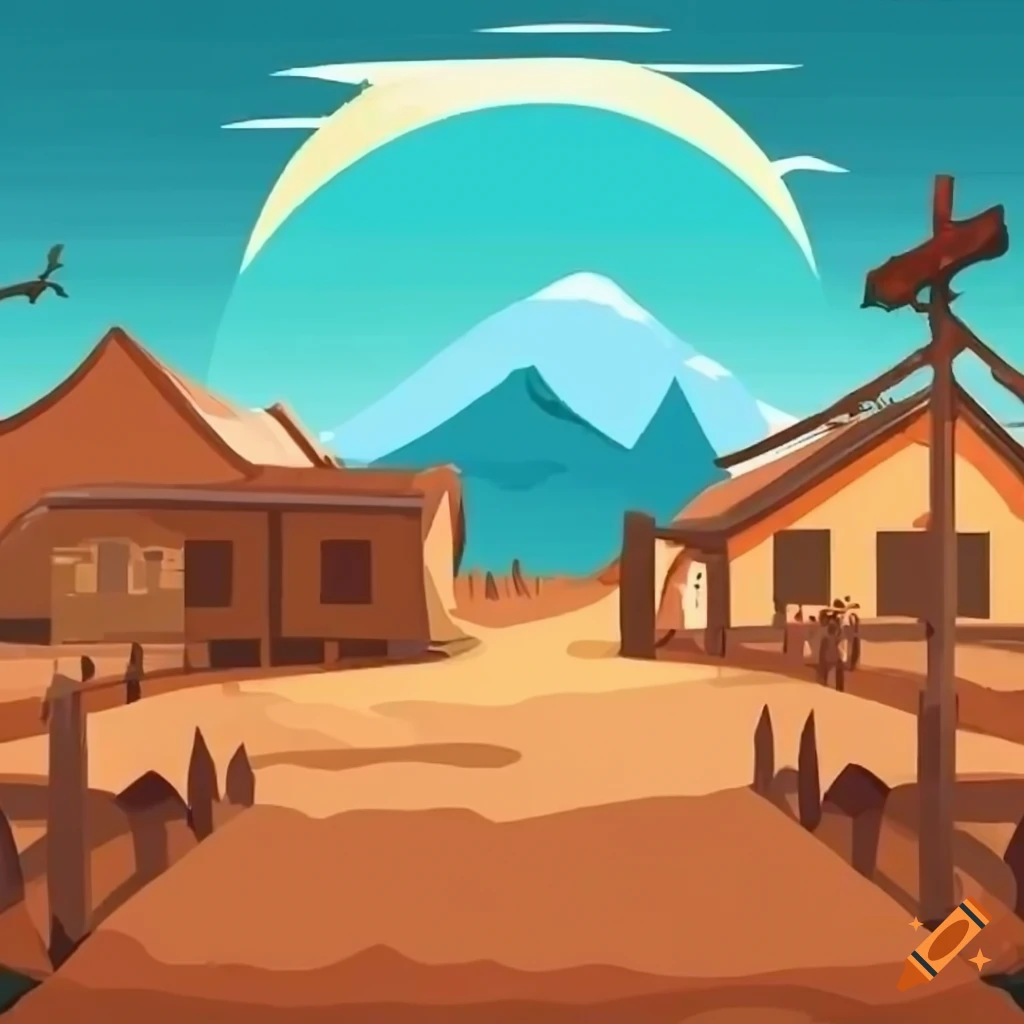 Wild West themed background cartoon
