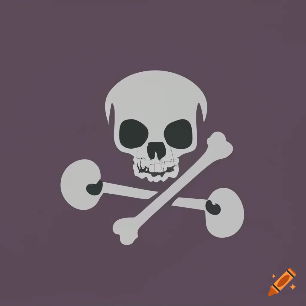 Simplistic skull and bones with kayak paddles logo
