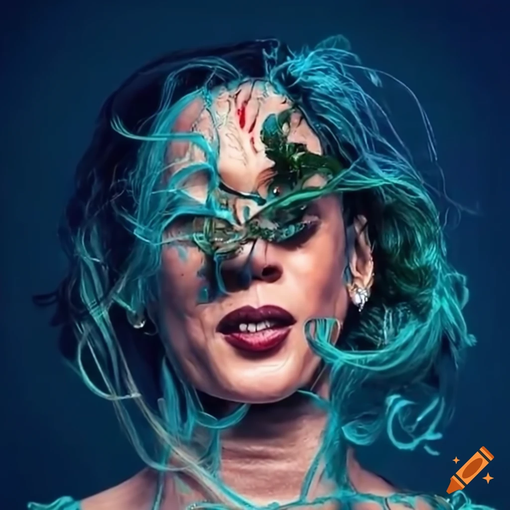 Kamala Harris stretching into a noodle in a dream world
