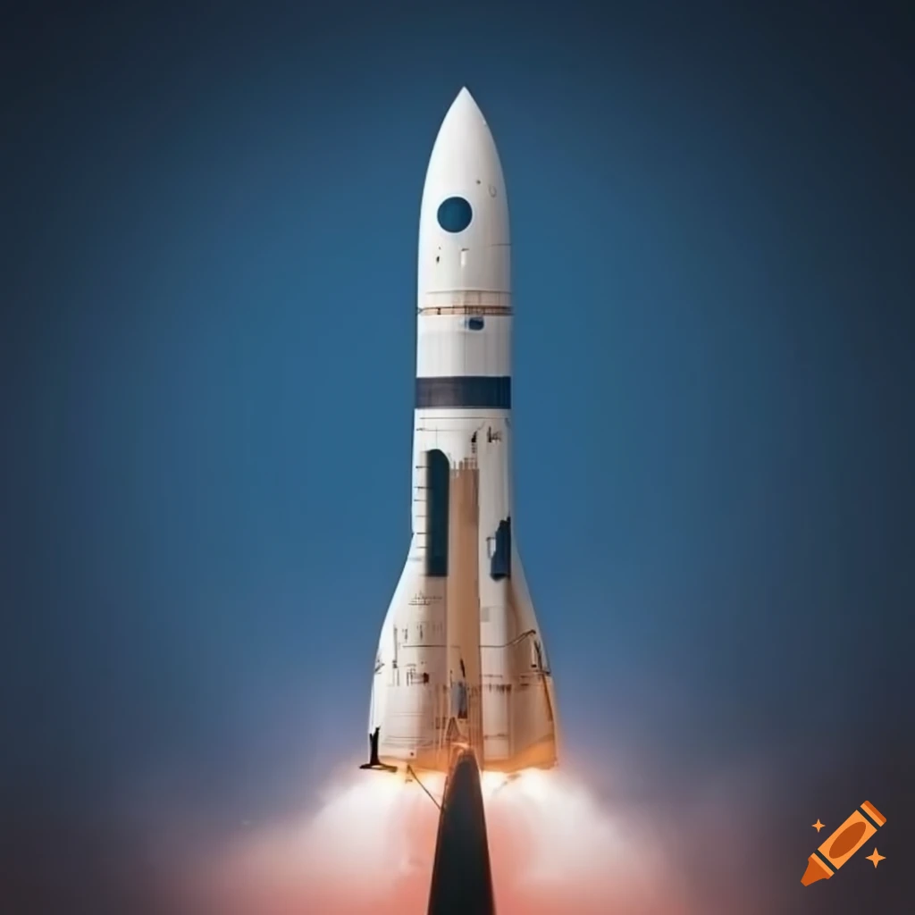 European white lunar rocket in the foreground with visible lunar surface in the background