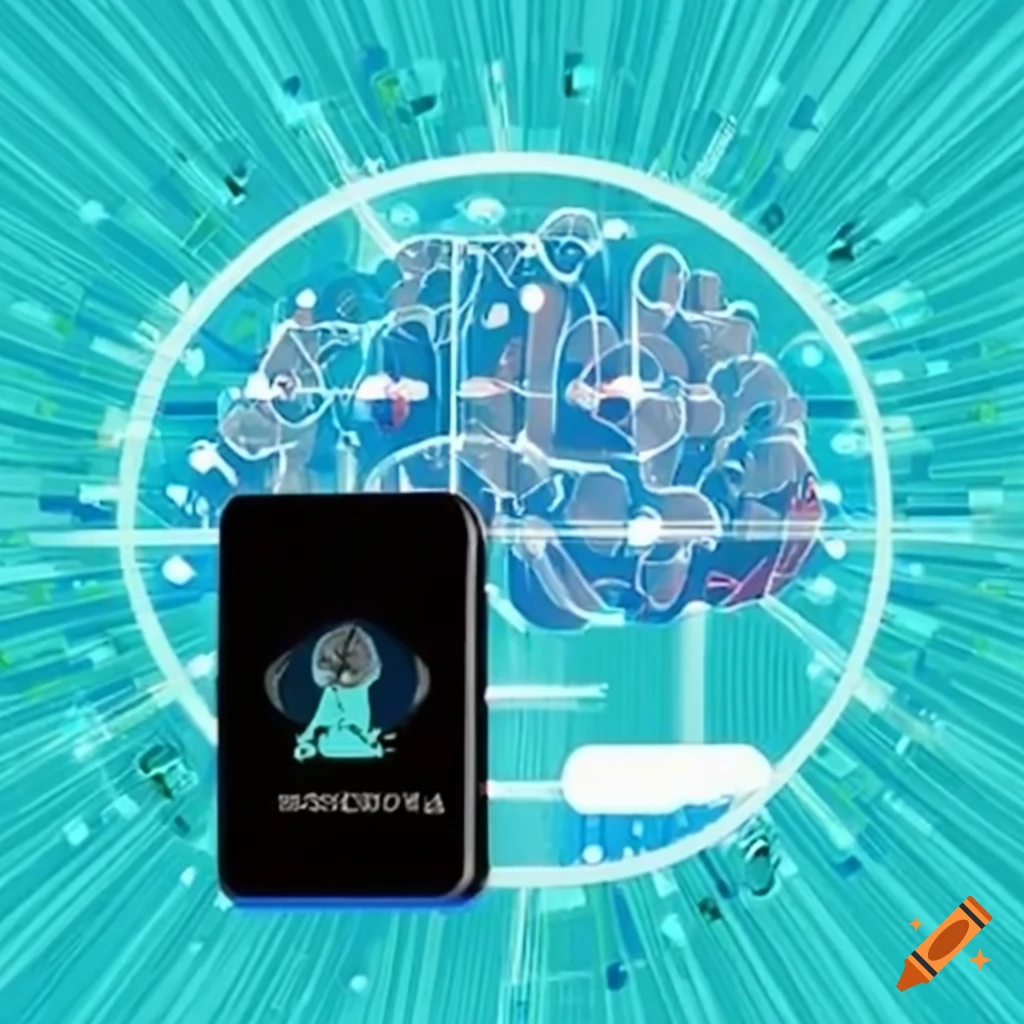 Representation of technology as the main source of information with computers, smartphones, tablets, and servers