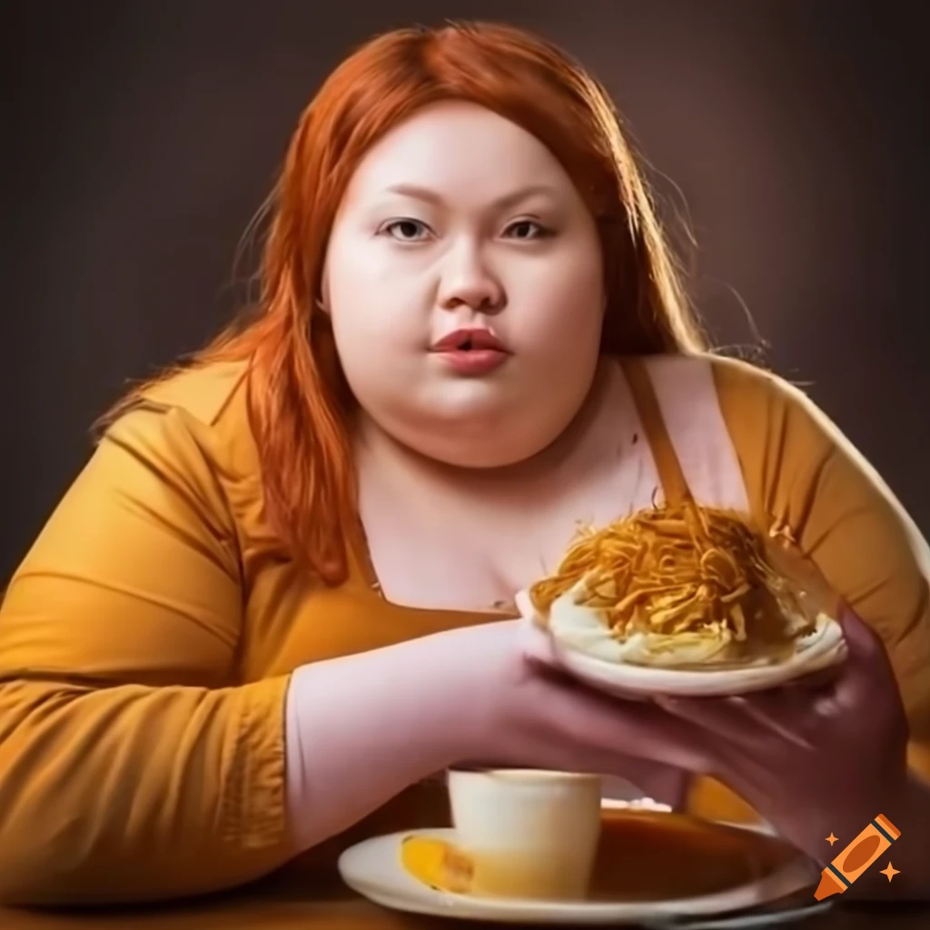 Cheerful redhead waitress serving in a cafe